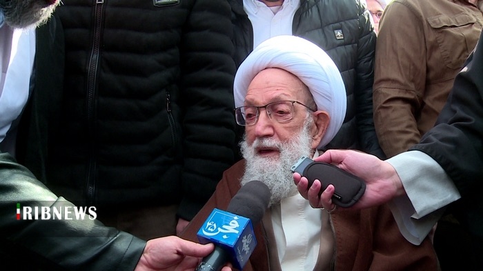 تصريح آية الله قاسم على هامش مشاركته في مسيرة ذكرى انتصار الثورة الإسلامية 2024